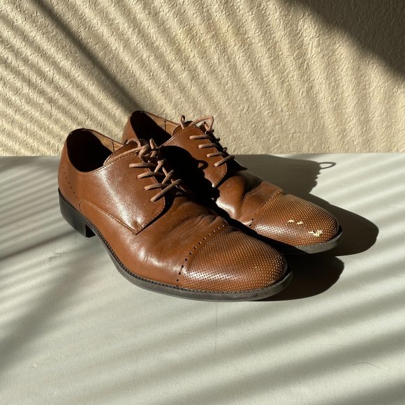 JF J.Ferrar Brown Oxford Mens Shoe Size 10M CULAN - Picture 2 of 10